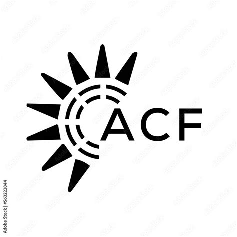 ACF letter logo. ACF image on white background and black letter. ACF ...