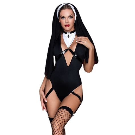 Sexy Naughty Nun Costume Lingerie Fetishwear Cosplay Role Play Etsy