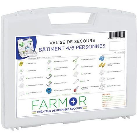 Valise de secours Bâtiment 6 personnes FARMOR Manutan fr