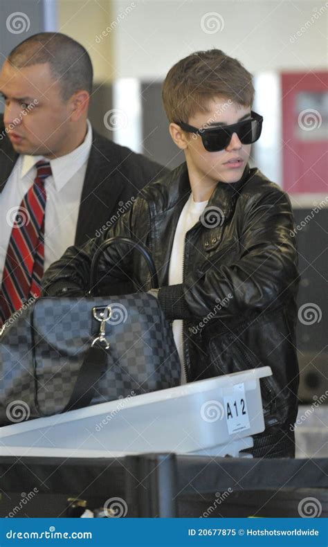 Actorsinger Justin Bieber At Lax Airport Editorial Image Image Of