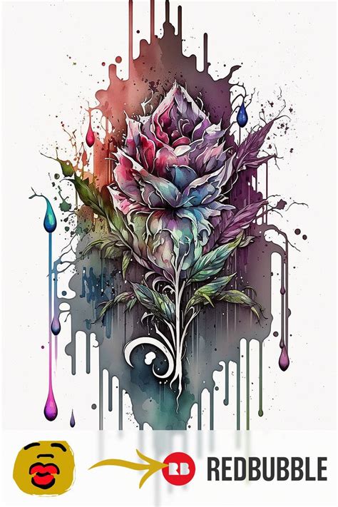 Hagaritha Portr T Einer Blume Graffiti Blumen Aquarell