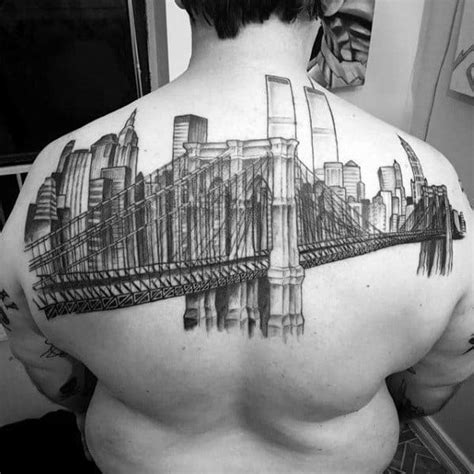 60 New York Skyline Tattoo Designs For Men - Big Apple Ink Ideas