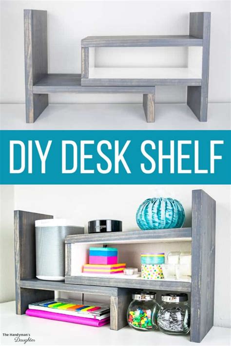 Easy Adjustable DIY Desk Shelf [with plans] - The Handyman's Daughter