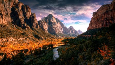 Wallpaper Landscape Mountains Sunset Rock Nature Reflection