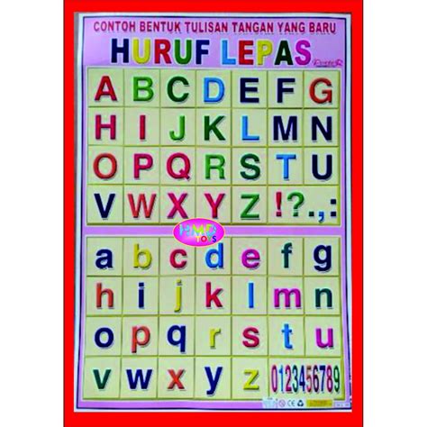 jual poster edukasi anak mengenal huruf abjad  sampai   warna