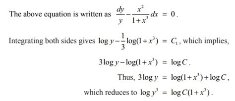 Variables Separable Method Solution Of First Order And First Degree