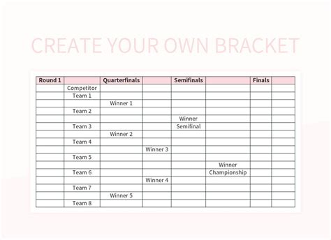 Create Your Own Bracket Excel Template And Google Sheets File For Free ...