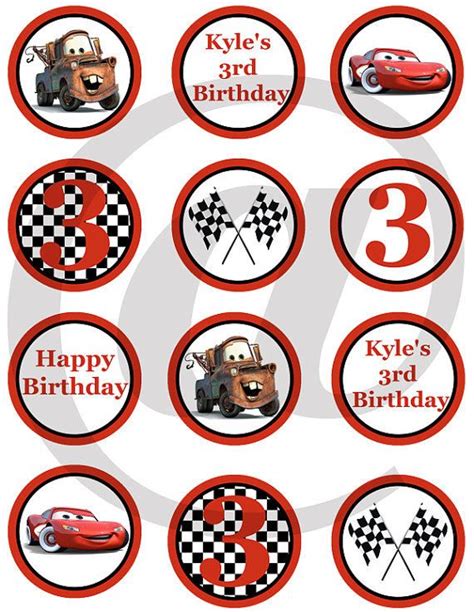 Free Printable Disney Cars Lightning Mcqueen Cupcake Toppers Art | Porn ...