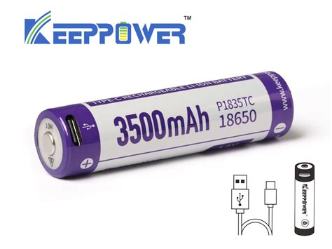 Keeppower 18650 - 3500mAh, Li-Ionen 3,7V - 3,6V - PCB geschützt, mit ...