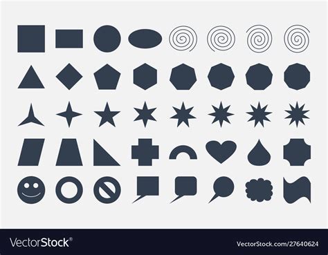 Basic Shapes Design Elements Set Royalty Free Vector Image