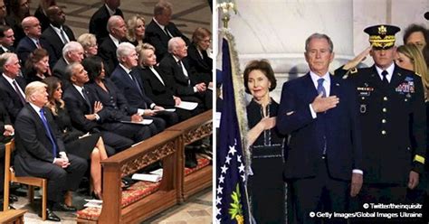 All 5 Living Us Presidents And First Ladies Attend George Hw Bushs Funeral Service