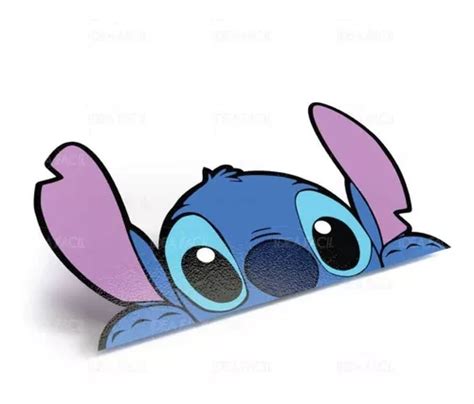 Calcomania Lilo Stitch Sticker Asomándose Auto Moto