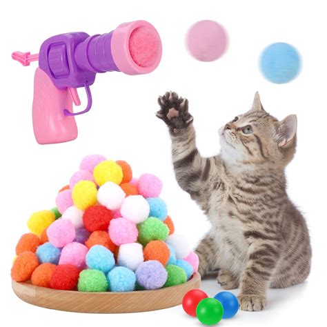 Qweryboo Value Pack Cat Ball Launcher with 100 Toy Balls, Pinballs and ...