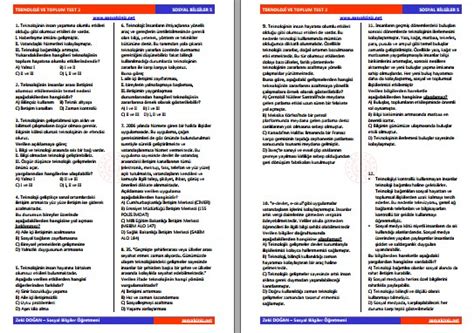 8 Sınıf T C İnkılap Tarihi Testleri Sosyal Bilgiler Sosyalciniz