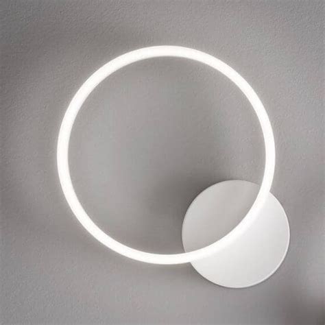 Ringförmige Giotto LED Wandleuchte Weiss dimmbar Fabas Luce