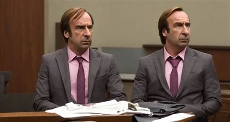 Saul Goodman Wearing A Dark Pink Suit In Court Still Stable Diffusion