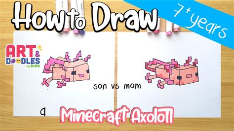 How To Draw A Minecraft Axolotl Youtube