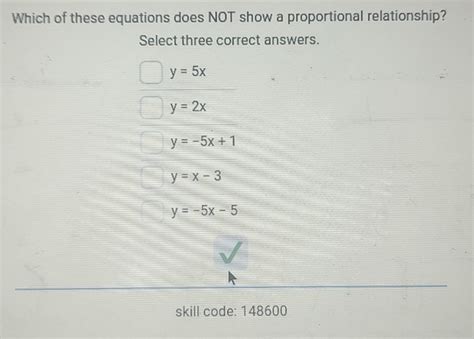 Solved Which Of These Equations Does Not Show A Proportional