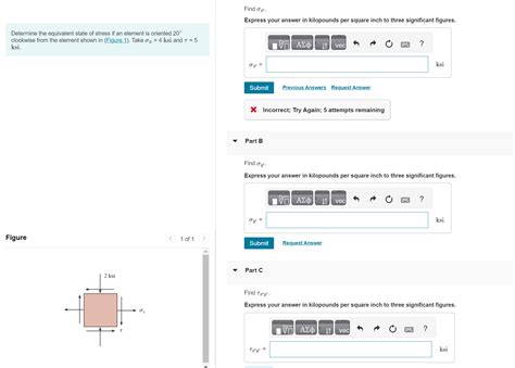 Solved Determine The Equivalent State Of Stress If An Chegg