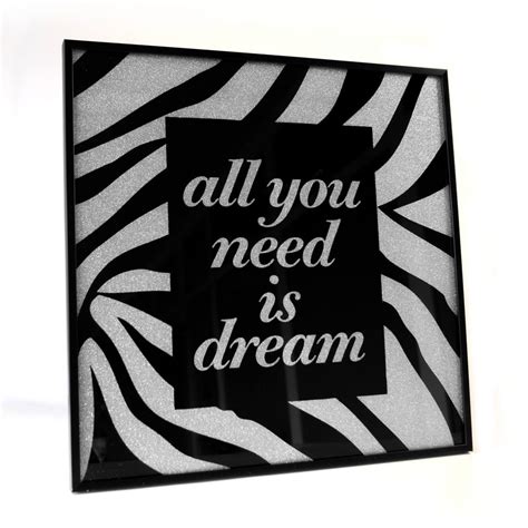 Wandbild Mit Bilderrahmen All You Need Is Love Silber Glitzer Wall