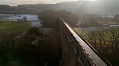 Drone Aerial Pontcysyllte Aqueduct Llangollen North Stock Footage Video ...