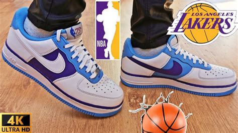 Nike Air Force 1 Nba Lakers Detail And On Feet Ep255 Youtube