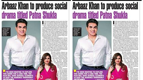 Arbaaz Khan To Produce Social Drama Film Patna Shukla Starring