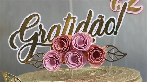 Bolo Tema Gratid O Rosa E Dourado Youtube