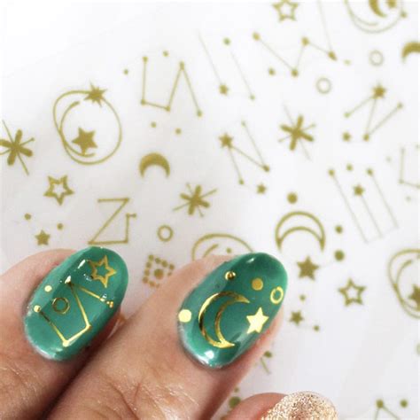 Moon Nail Decals Etsy