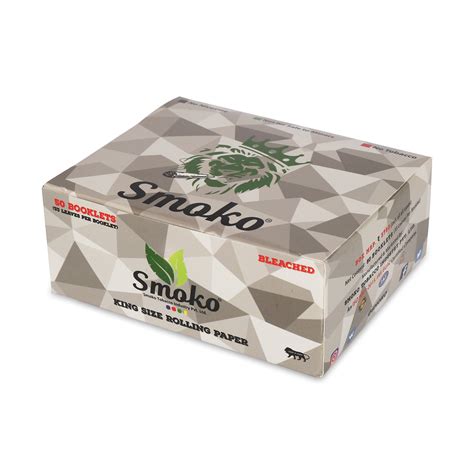 Smoko Rolling Papers Bleached King Size Full Box Booklets With