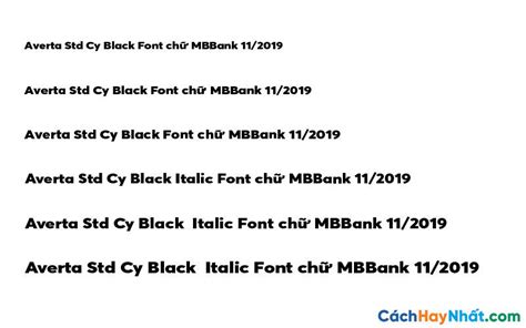 Bộ Font Chữ Mbbank Averta Std Cy Full