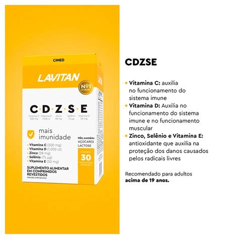 Multivitamínico Lavitan Imunidade C D Z S E Com 30