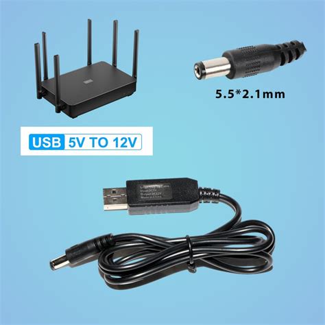 Кабель переходник для роутера 5 вольт на 12 вольт USB to DC 5,5 мм x 2 ...