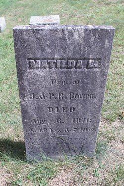 Matilda E Bowen Homenaje De Find A Grave