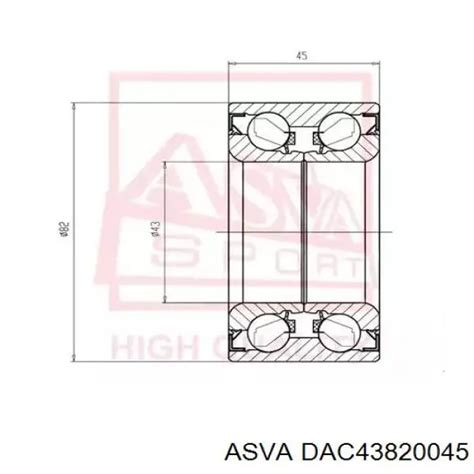 DAC43820045 Asva подшипник передней ступицы