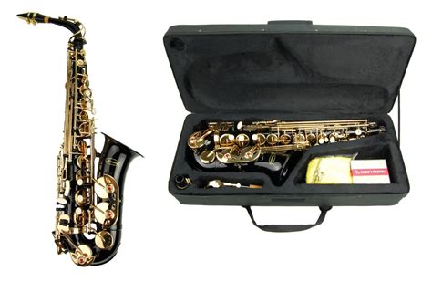 E Flat Black Gold Alto Saxophone With Case