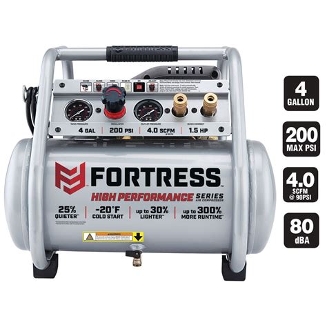 Coupons For Fortress 4 Gallon 200 Psi High Performance Hand Carry Jobsite Air Compressor Item