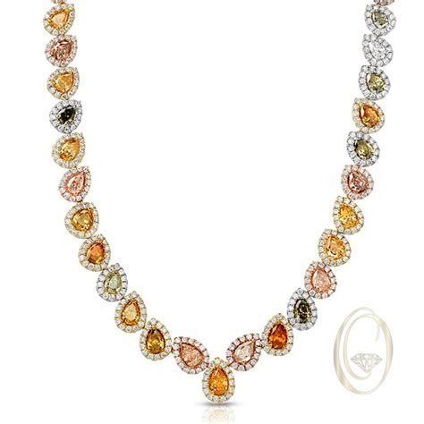 18K FANCY COLOR DIAMOND NECKLACE - Diamond Necklace - Necklace ...