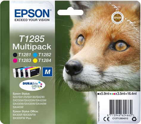 Epson Multipack Renard T1285 Encre DURABrite Ultra N C M J