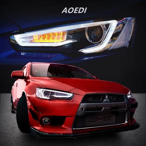 Aoedi Mitsubishi Lancer Headlights Led Front Headlamp Dual