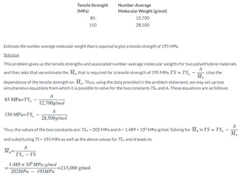 Solved Estimate The Number Average Molecular Weight That Is