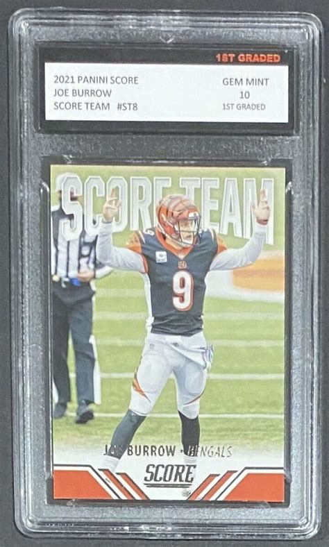 2021 Panini Score Joe Burrow 1st Graded 10 Score Team Cincinnati