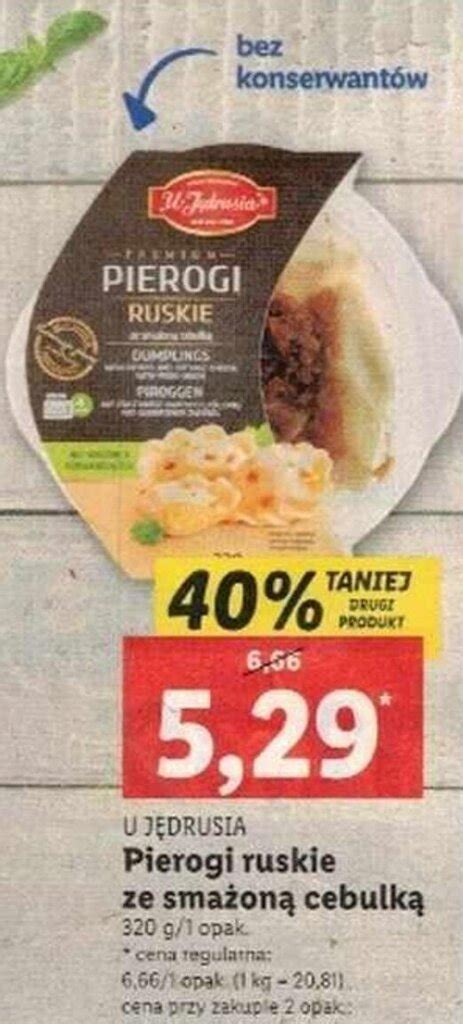 Promocja U jędrusia pierogi ruskie ze smażoną cebulką 320 g Lidl