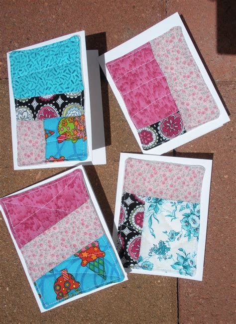 Quilted Cards Fabric Note Cards Fabric Postcards Diy Cards And