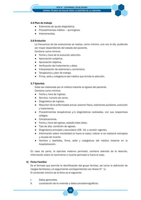 Nts Minsa Gestion De La Historia Clinica Pdf