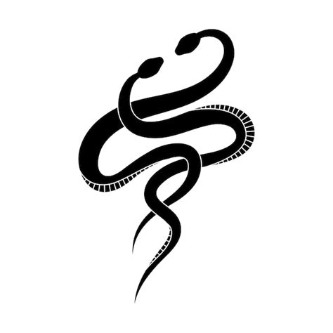 Premium Vector Black Silhouette Snakes Isolated Reptile Symbol