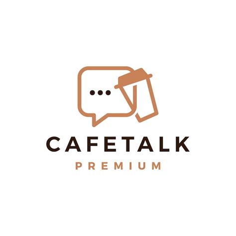 Conversa De Café Bolha De Bate Papo Café Mensagem Social Logo Vector