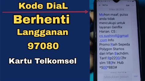 Kode Dial Berhenti Langganan Kartu Telkomsel Youtube