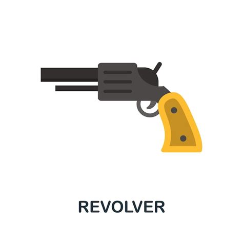 Premium Vector Revolver Flat Icon Color Simple Element From Wild West Collection Creative