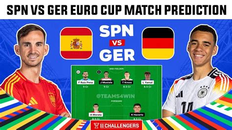 SPN Vs GER Dream11 SPN Vs GER Dream11 Prediction Spain Vs Germany